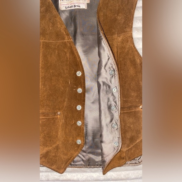 VTG Schott Leather Gilet Women’s Size Large 70s Suede Vest Rancher Brown… - Picture 6 of 11